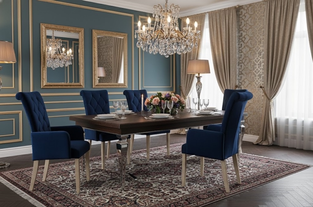 krzesła glamour w salonie 