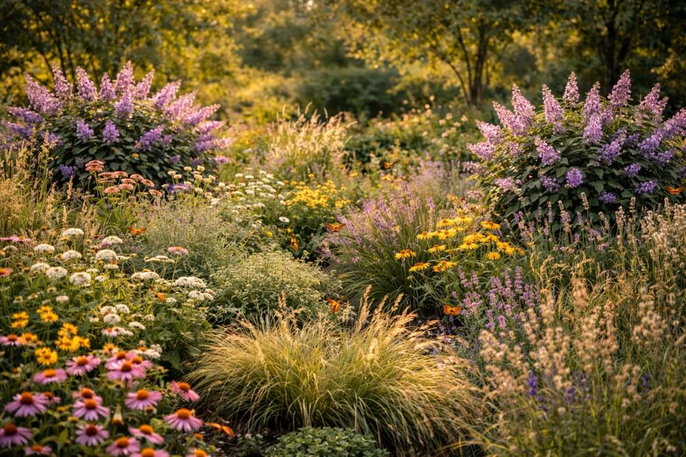 aranżacja naturalistyczna z budleją