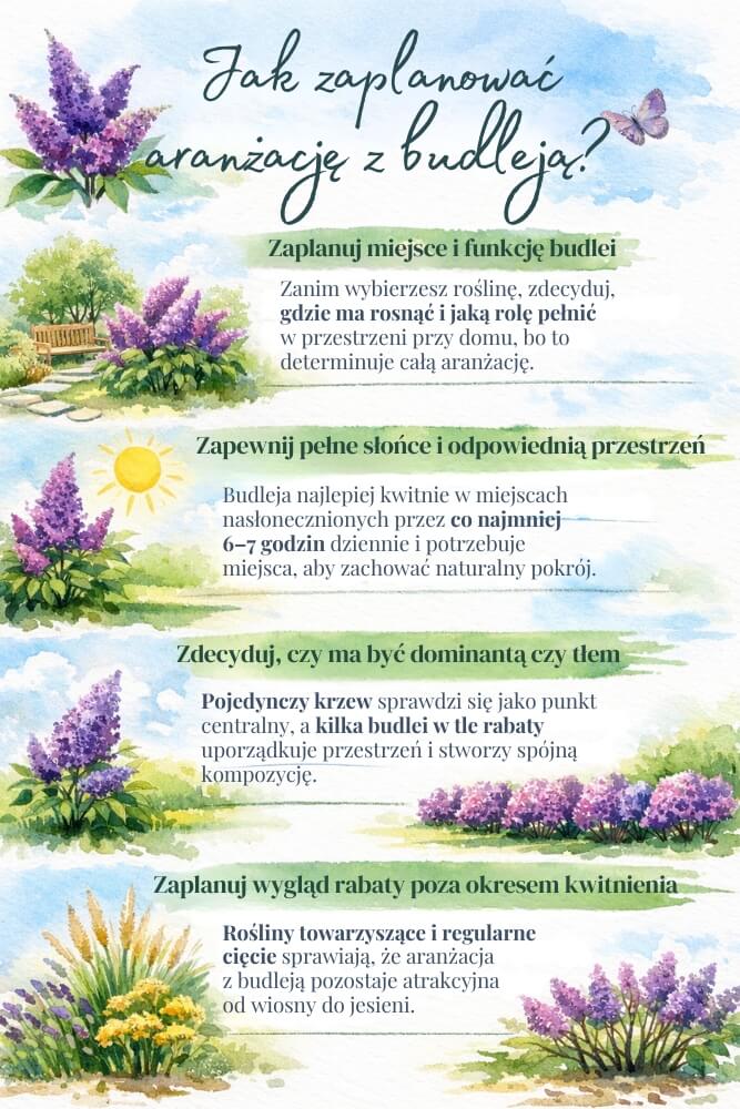 budleja w ogrodzie- aranżacje planowanie