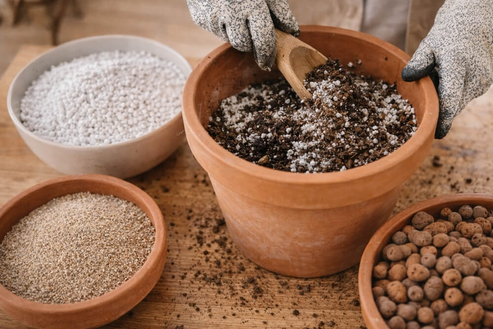 składniki poprawiające napowietrzenie ziemi dla skrzydłokwiatu