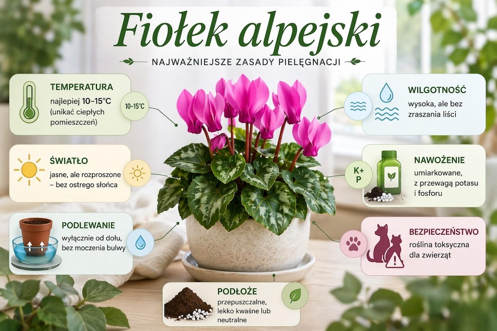 fiołek alpejski - uprawa w domu 