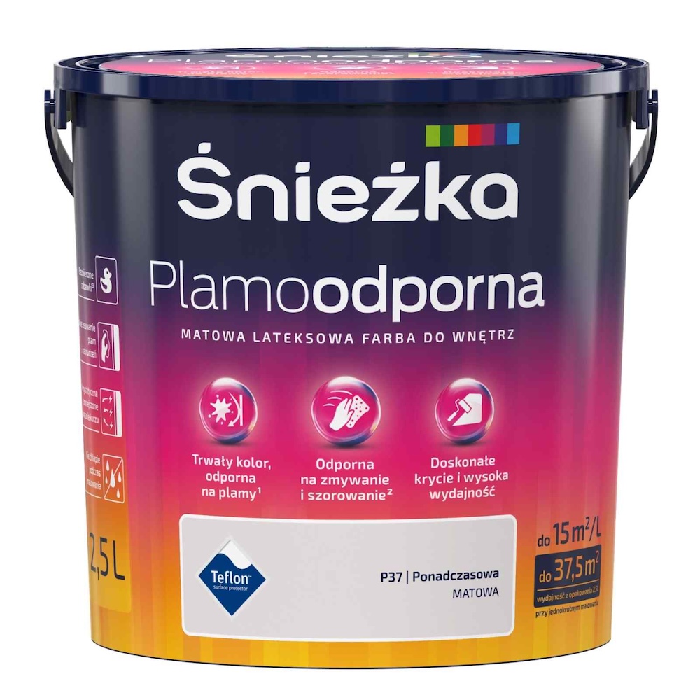 najlepsza farba do ścian zmywalna - śnieżka plamoodporna 