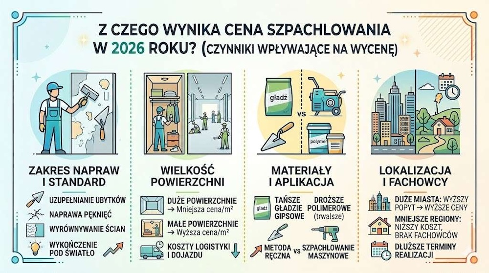 z czego wynika cena szpachlowania w 2026 roku 