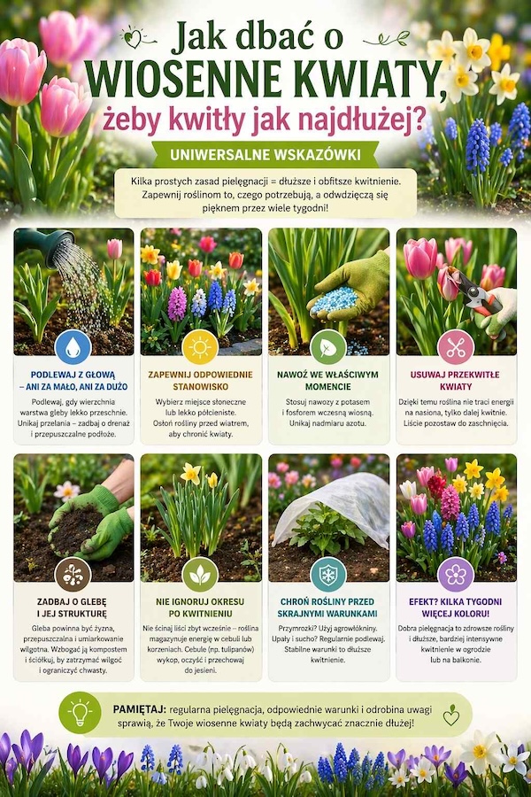 wiosenne kwiaty - jak przedłużyć kwitnienie 