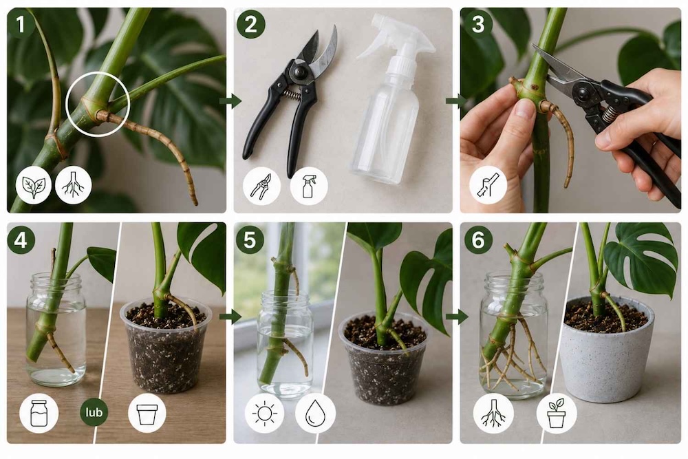 monstera-korzen-powietrzny-rozmnazanie monstera korzeń powietrzny do rozmnażania