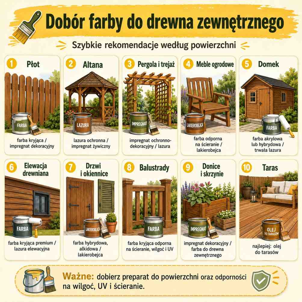 wybór farby do drewna na zewnątrz 