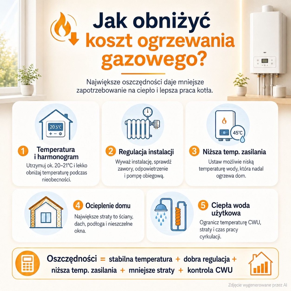jak zmniejszyć rachunki za ogrzewanie gazowe 