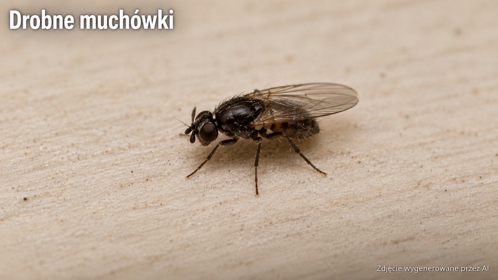 drobna muchówka mała czarna mucha - muchówka