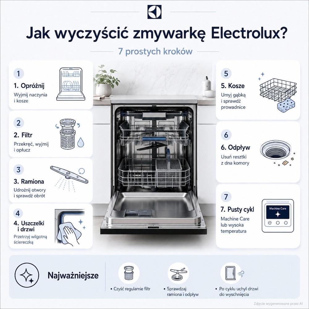 zmywarka electrolux czyszczenie - instrukcja zmywarka electrolux - czyszczenie po kolei